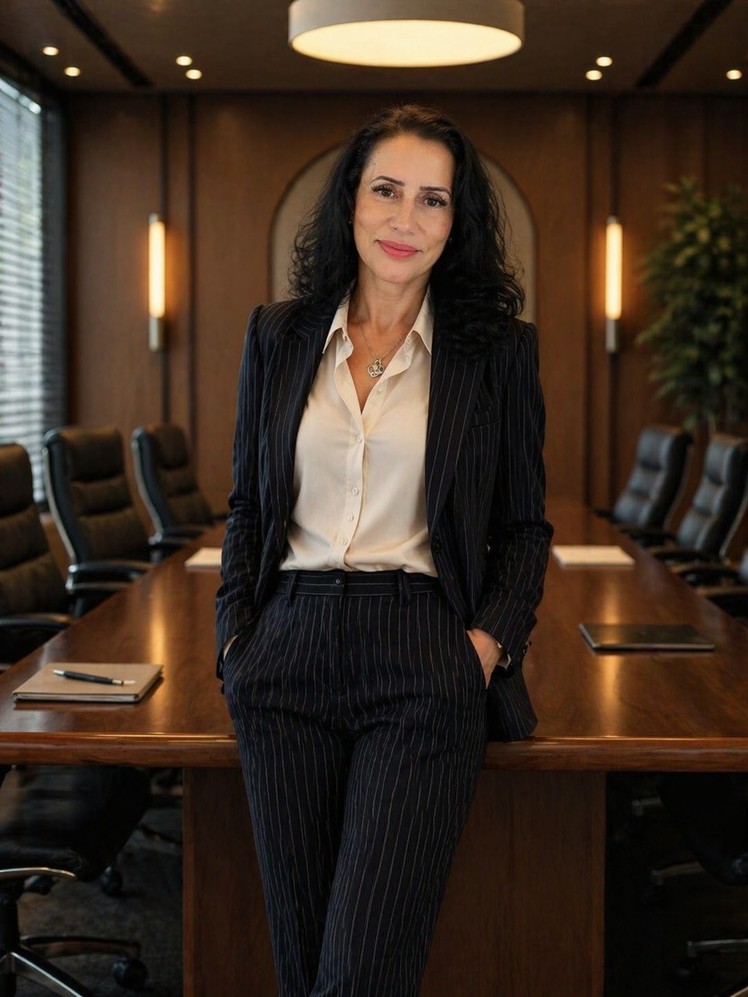 Dra. Alexandra Paese em seu escritório de advocacia